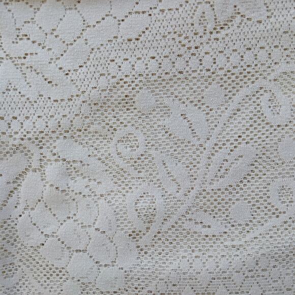 Artex Heritage Lace Tablecloth 96" x 60" ecru cream Vintage MCM polyester woven - Picture 1 of 13